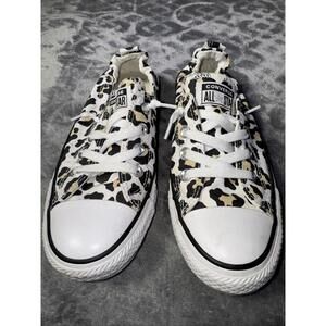 Converse All Star Chuck Taylor Leopard Low Top Shoreline Slip On Women 8